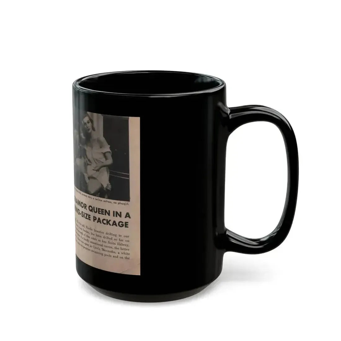 Anita Ekberg #326 - That Girl Anita Pocket Mag. '55 (Vintage Female Icon) Black Coffee Mug - Go Mug Yourself
