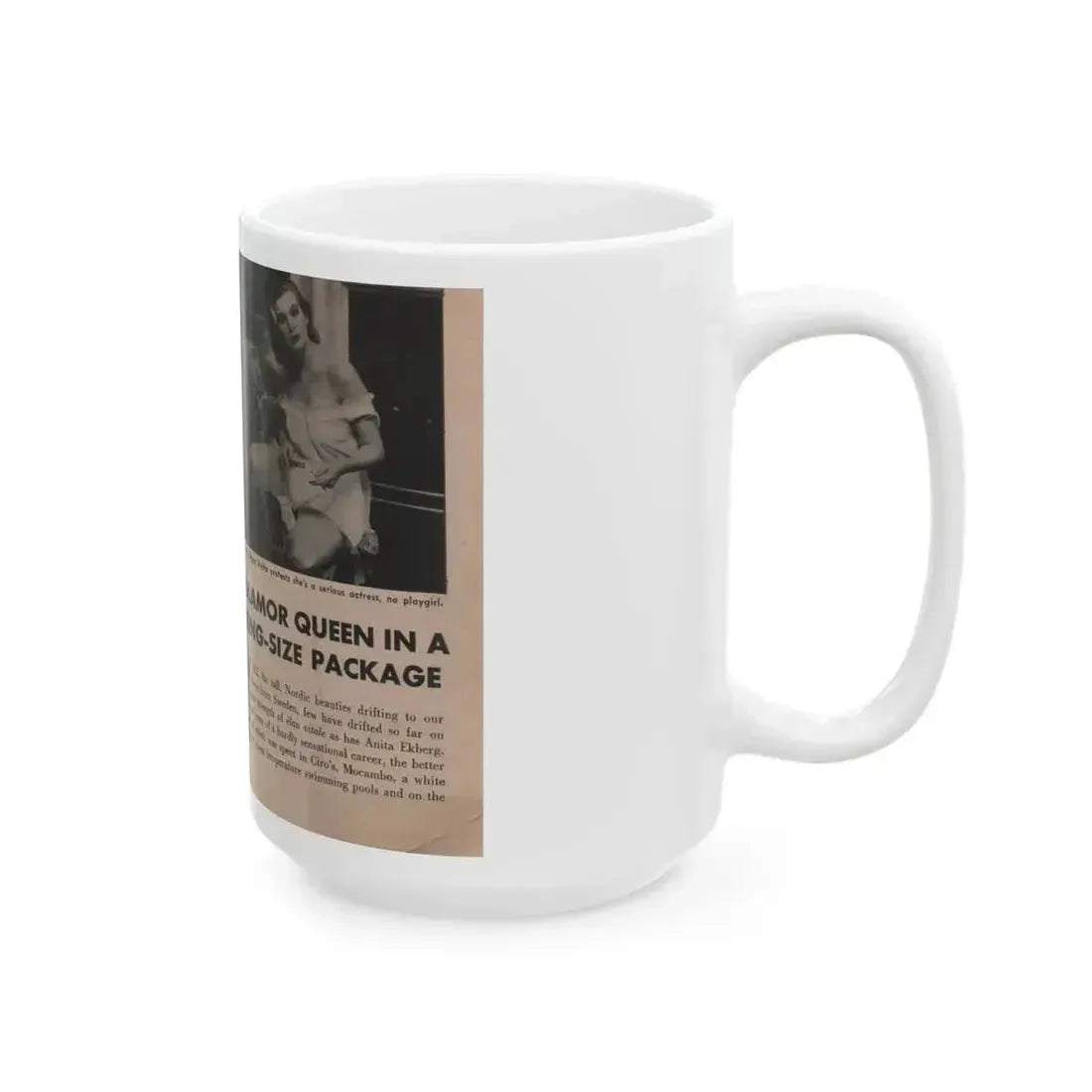 Anita Ekberg #326 - That Girl Anita Pocket Mag. '55 (Vintage Female Icon) White Coffee Mug - Go Mug Yourself
