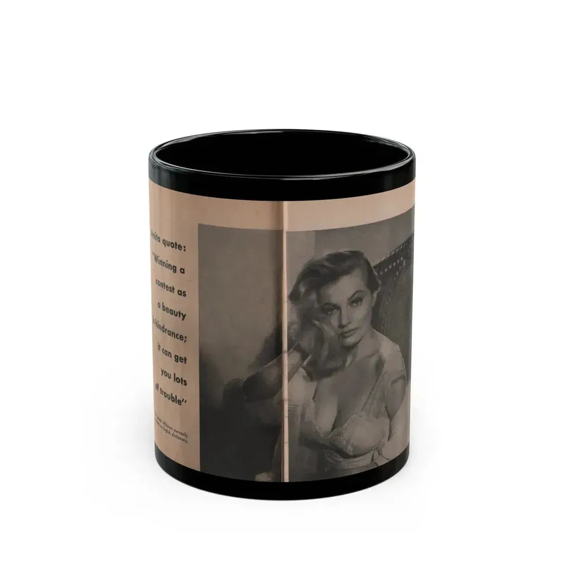 Anita Ekberg #327 - That Girl Anita Pocket Mag. '55 (Vintage Female Icon) Black Coffee Mug - Go Mug Yourself