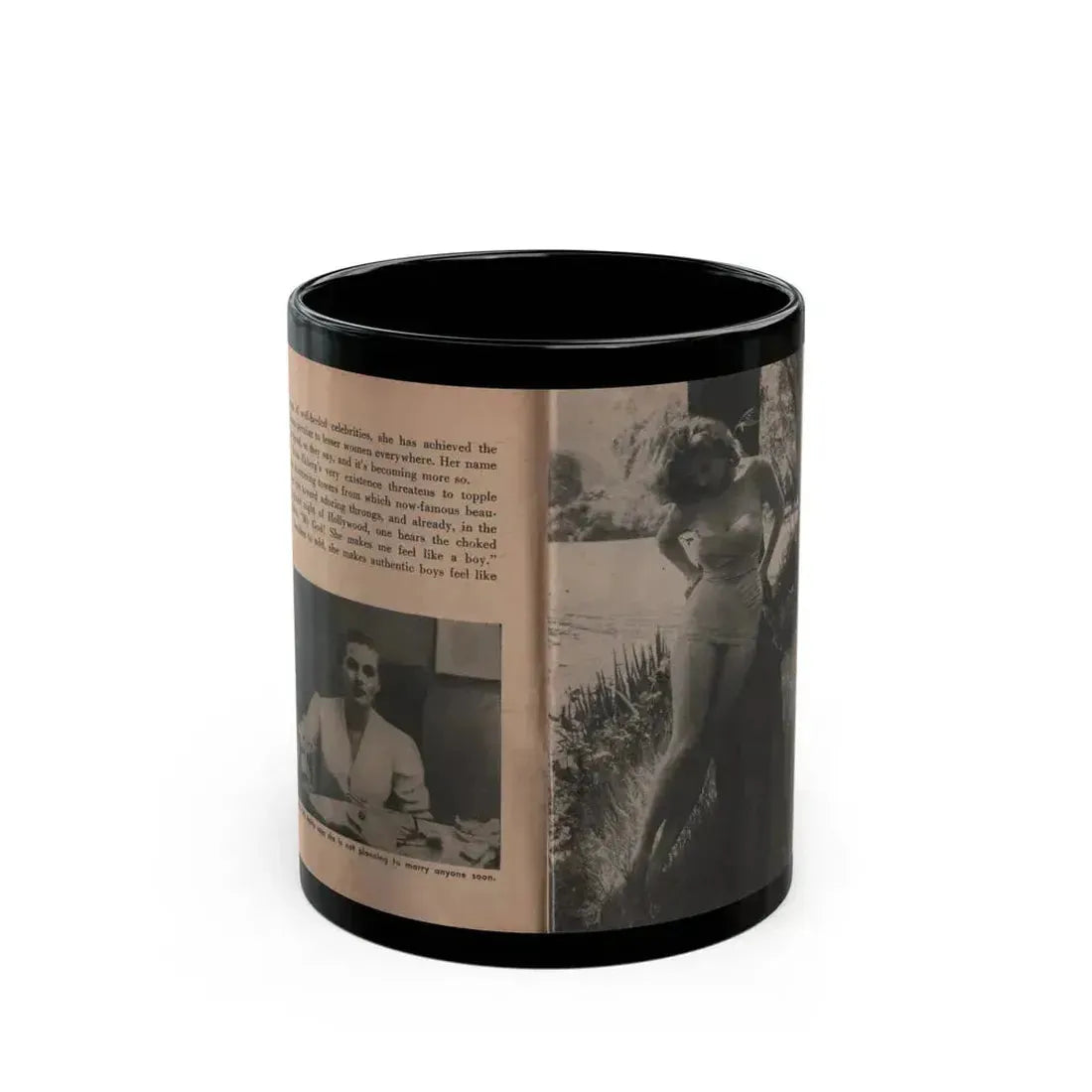 Anita Ekberg #328 - That Girl Anita Pocket Mag. '55 (Vintage Female Icon) Black Coffee Mug 11oz - Go Mug Yourself