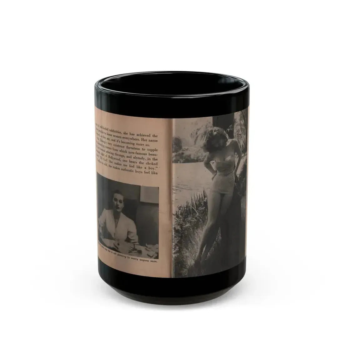 Anita Ekberg #328 - That Girl Anita Pocket Mag. '55 (Vintage Female Icon) Black Coffee Mug 15oz - Go Mug Yourself