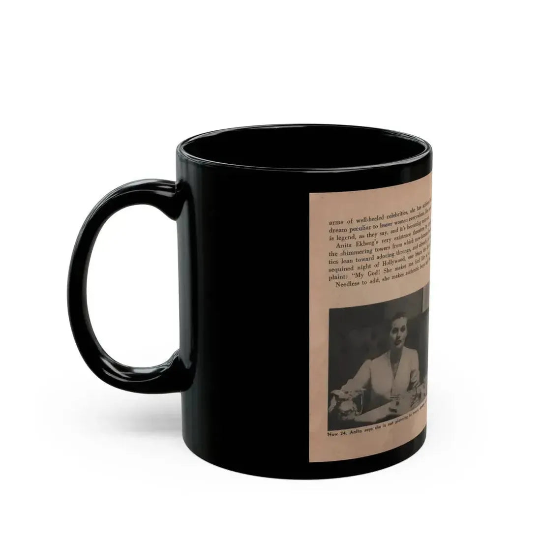 Anita Ekberg #328 - That Girl Anita Pocket Mag. '55 (Vintage Female Icon) Black Coffee Mug - Go Mug Yourself