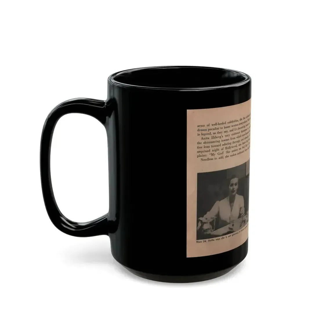 Anita Ekberg #328 - That Girl Anita Pocket Mag. '55 (Vintage Female Icon) Black Coffee Mug - Go Mug Yourself