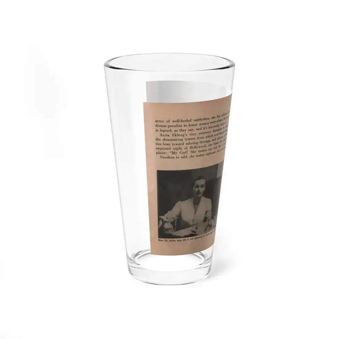 Anita Ekberg #328 - That Girl Anita Pocket Mag. '55 (Vintage Female Icon) Pint Glass 16oz - Go Mug Yourself