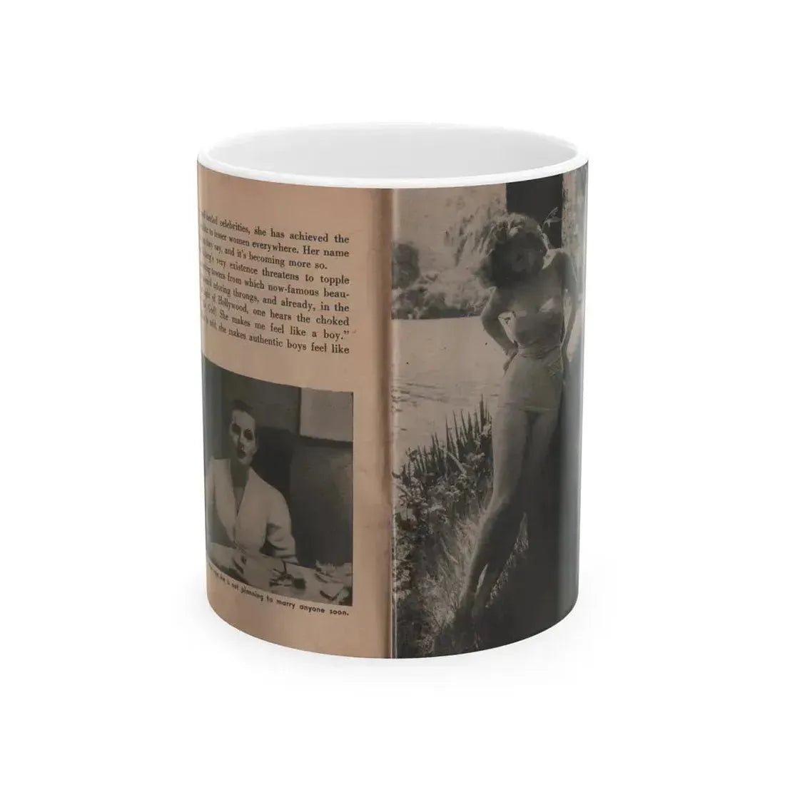 Anita Ekberg #328 - That Girl Anita Pocket Mag. '55 (Vintage Female Icon) White Coffee Mug 11oz - Go Mug Yourself