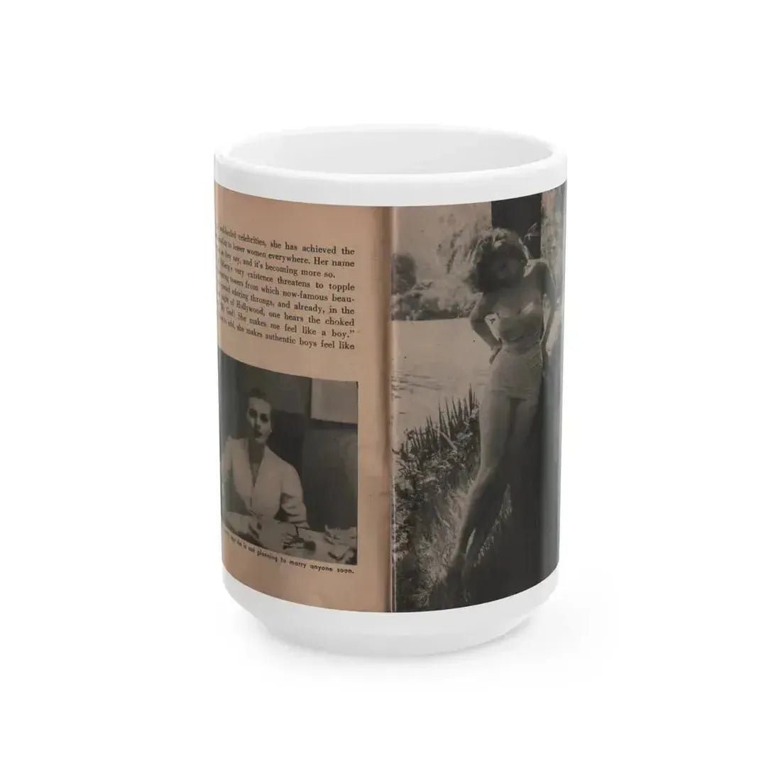 Anita Ekberg #328 - That Girl Anita Pocket Mag. '55 (Vintage Female Icon) White Coffee Mug 15oz - Go Mug Yourself