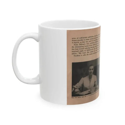Anita Ekberg #328 - That Girl Anita Pocket Mag. '55 (Vintage Female Icon) White Coffee Mug - Go Mug Yourself