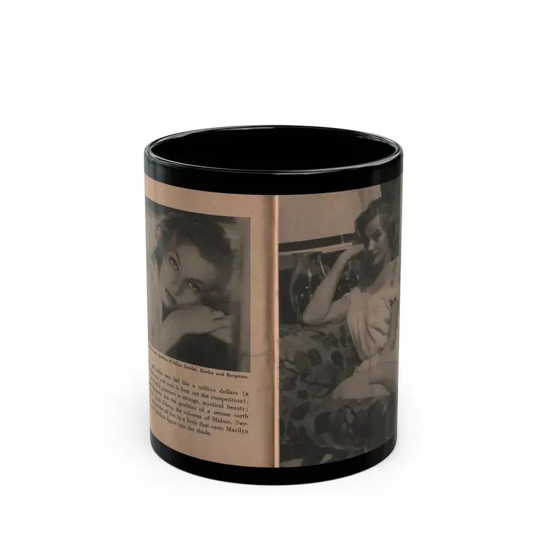 Anita Ekberg #329 - That Girl Anita Pocket Mag. '55 (Vintage Female Icon) Black Coffee Mug 11oz - Go Mug Yourself