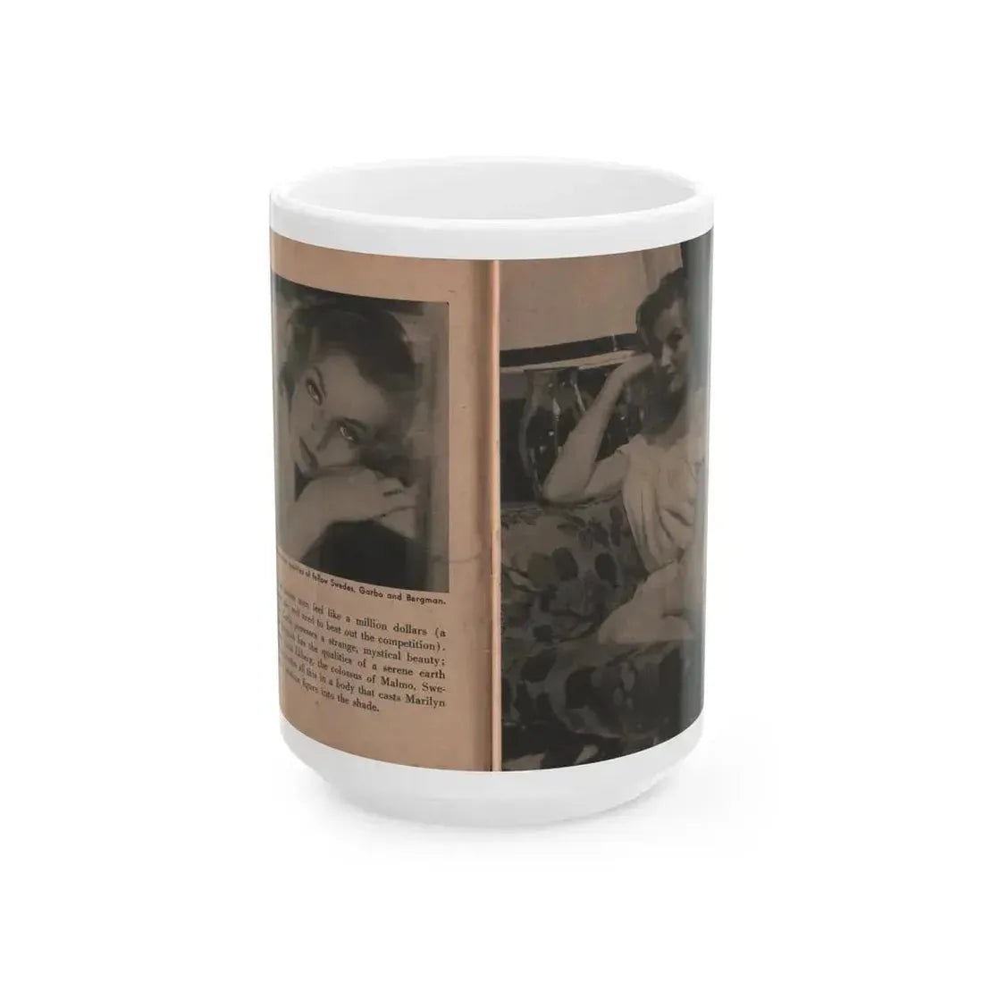 Anita Ekberg #329 - That Girl Anita Pocket Mag. '55 (Vintage Female Icon) White Coffee Mug 15oz - Go Mug Yourself