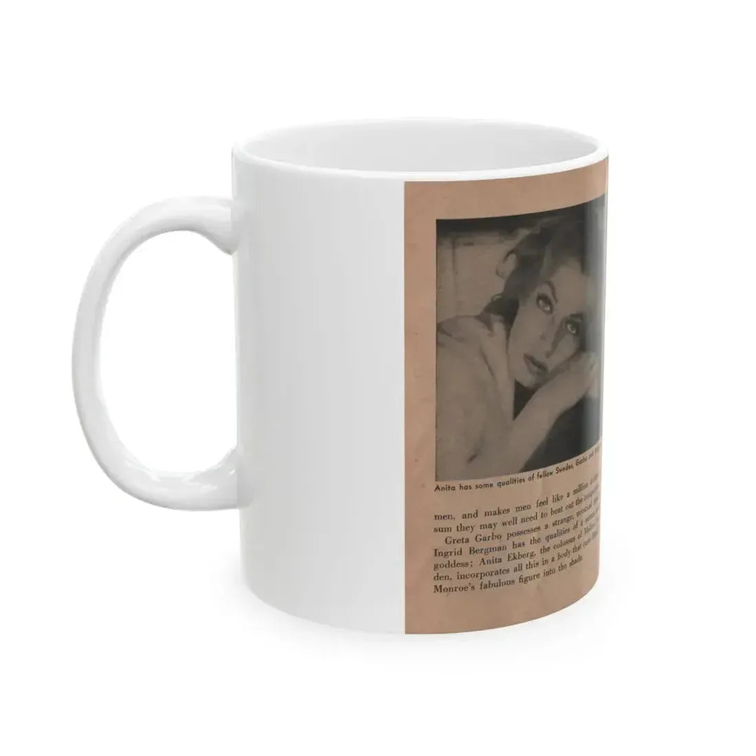 Anita Ekberg #329 - That Girl Anita Pocket Mag. '55 (Vintage Female Icon) White Coffee Mug - Go Mug Yourself