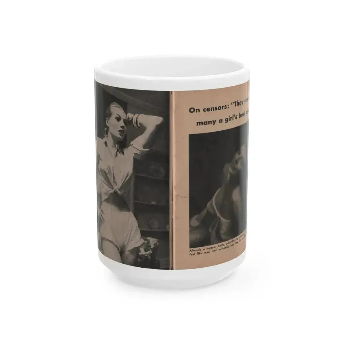 Anita Ekberg #330 - That Girl Anita Pocket Mag. '55 (Vintage Female Icon) White Coffee Mug 15oz - Go Mug Yourself