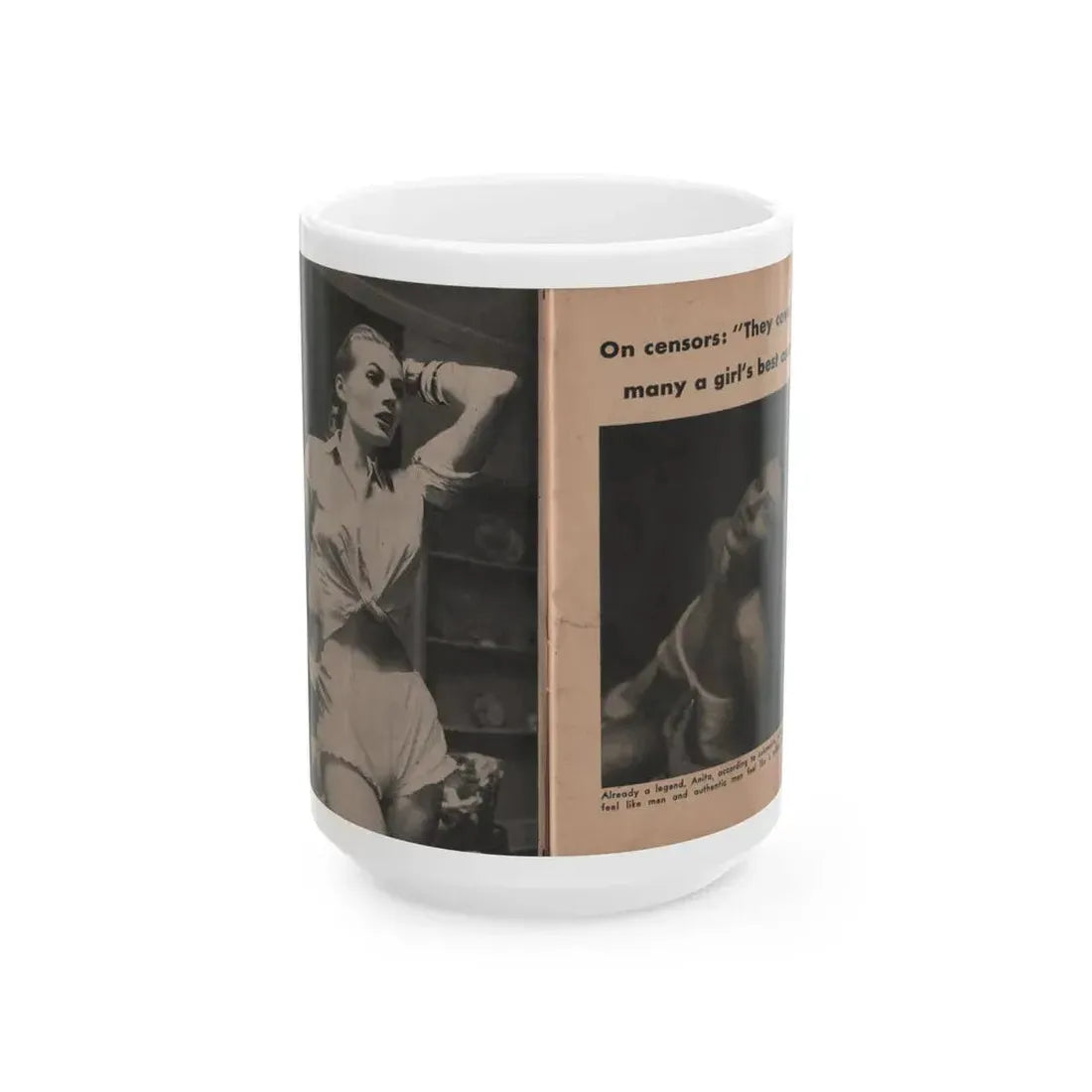 Anita Ekberg #330 - That Girl Anita Pocket Mag. '55 (Vintage Female Icon) White Coffee Mug 15oz - Go Mug Yourself