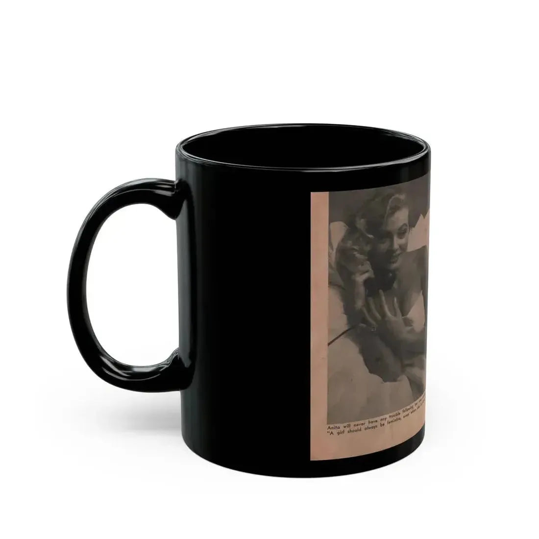 Anita Ekberg #331 - That Girl Anita Pocket Mag. '55 (Vintage Female Icon) Black Coffee Mug - Go Mug Yourself