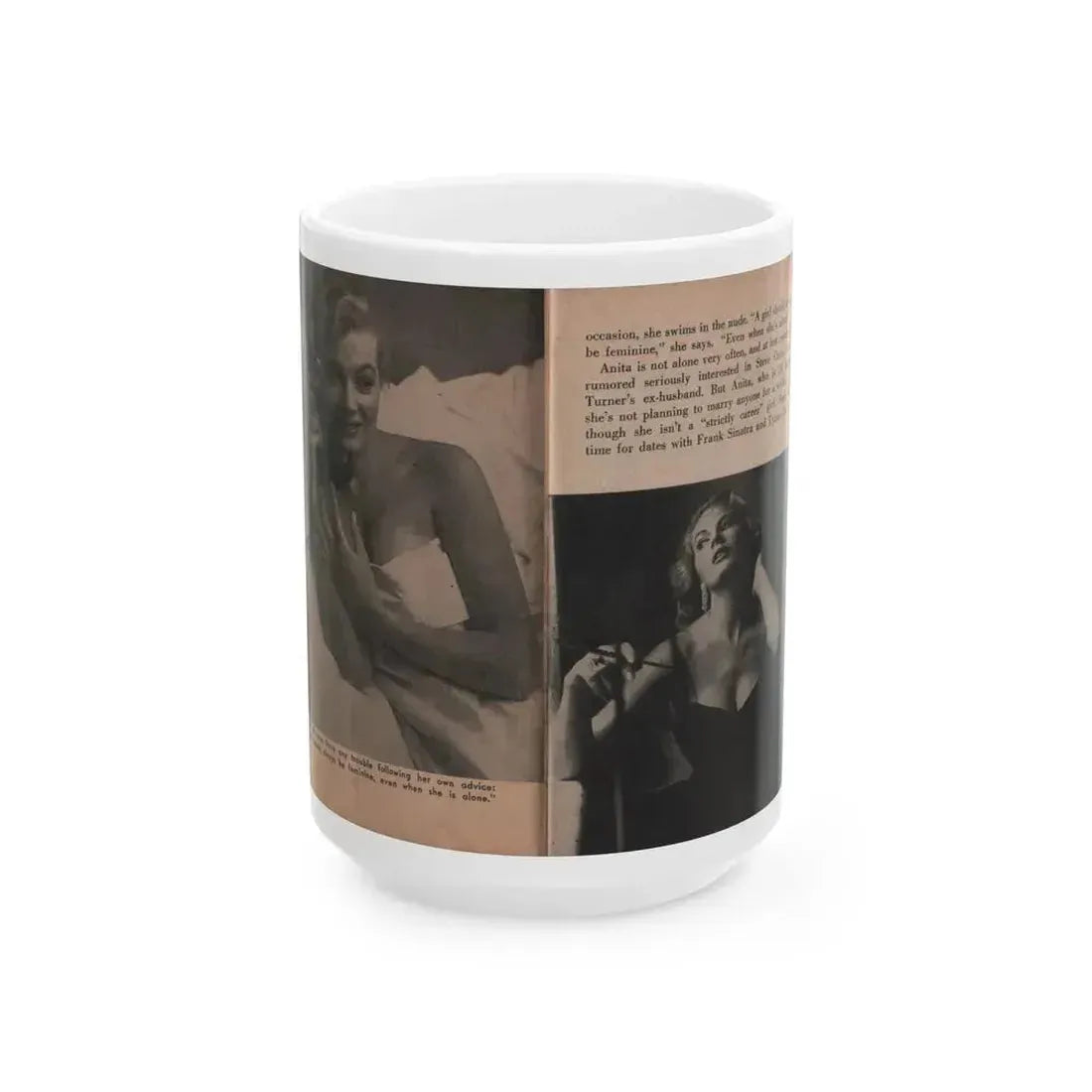 Anita Ekberg #331 - That Girl Anita Pocket Mag. '55 (Vintage Female Icon) White Coffee Mug 15oz - Go Mug Yourself