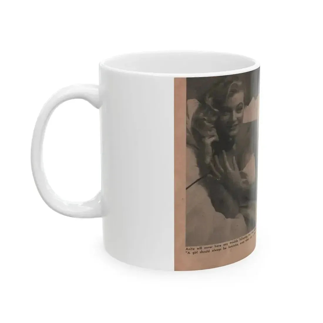Anita Ekberg #331 - That Girl Anita Pocket Mag. '55 (Vintage Female Icon) White Coffee Mug - Go Mug Yourself