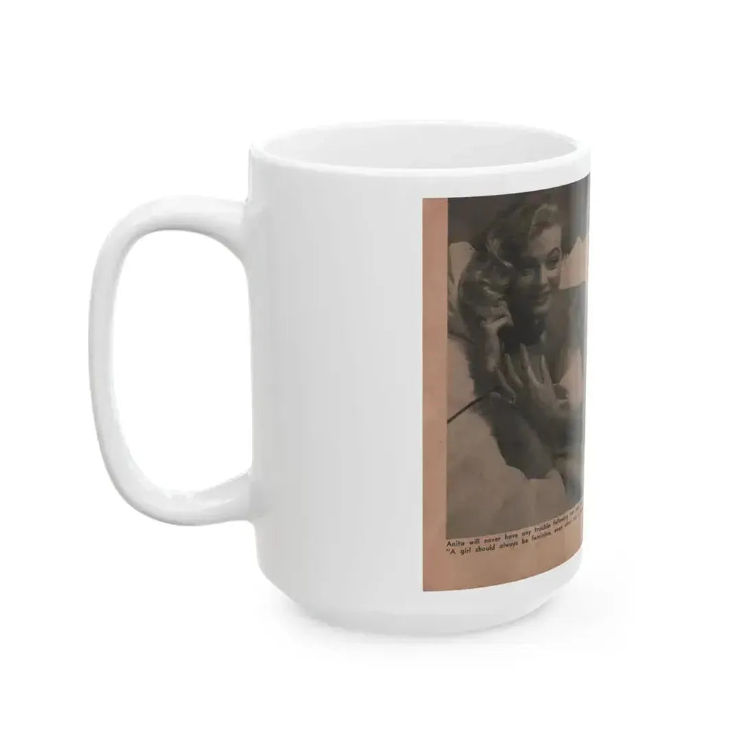 Anita Ekberg #331 - That Girl Anita Pocket Mag. '55 (Vintage Female Icon) White Coffee Mug - Go Mug Yourself