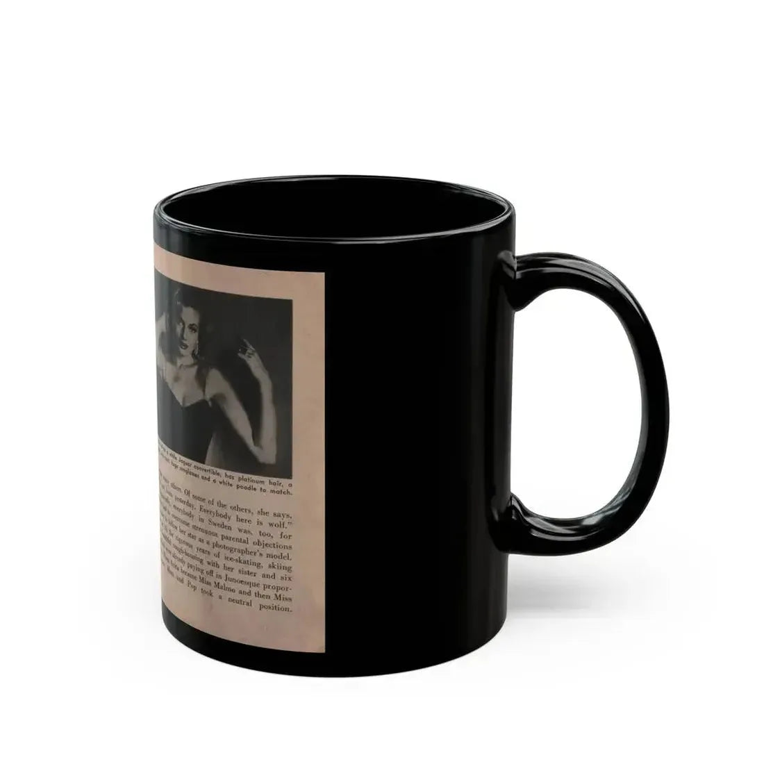 Anita Ekberg #332 - That Girl Anita Pocket Mag. '55 (Vintage Female Icon) Black Coffee Mug - Go Mug Yourself