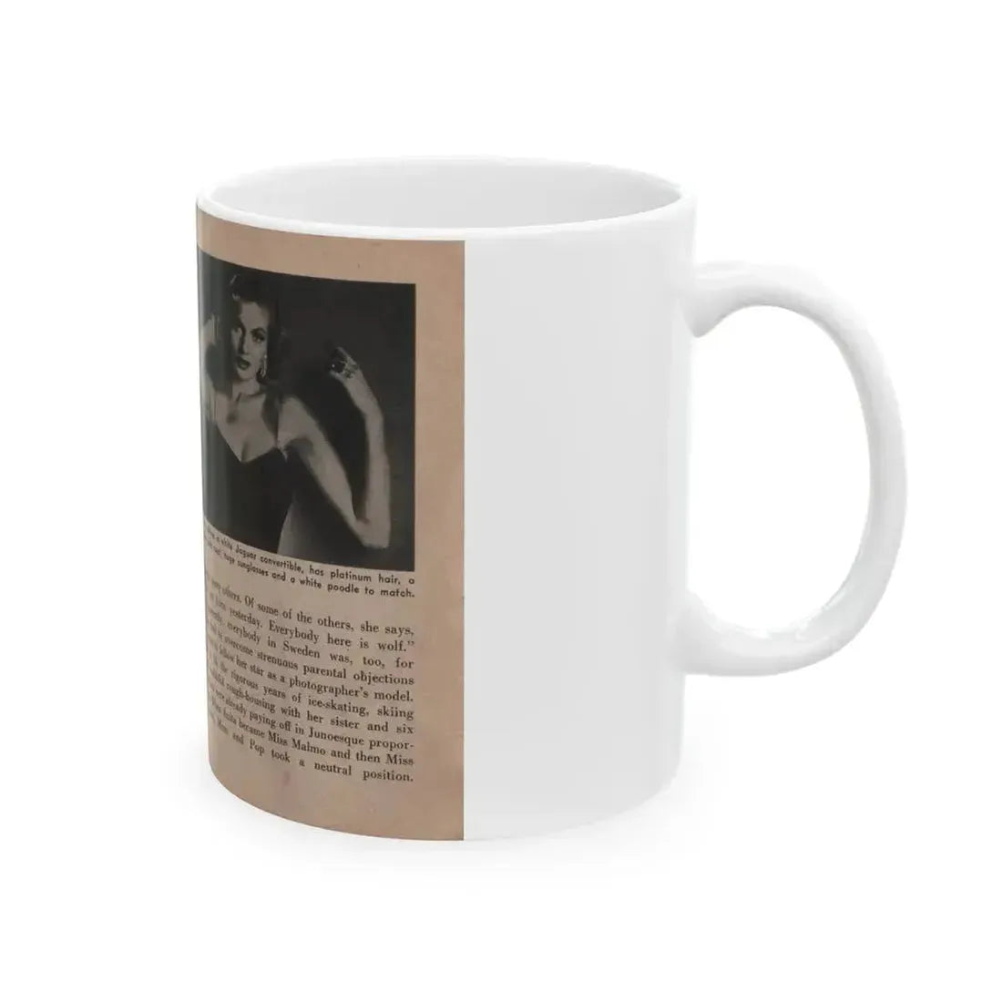 Anita Ekberg #332 - That Girl Anita Pocket Mag. '55 (Vintage Female Icon) White Coffee Mug - Go Mug Yourself