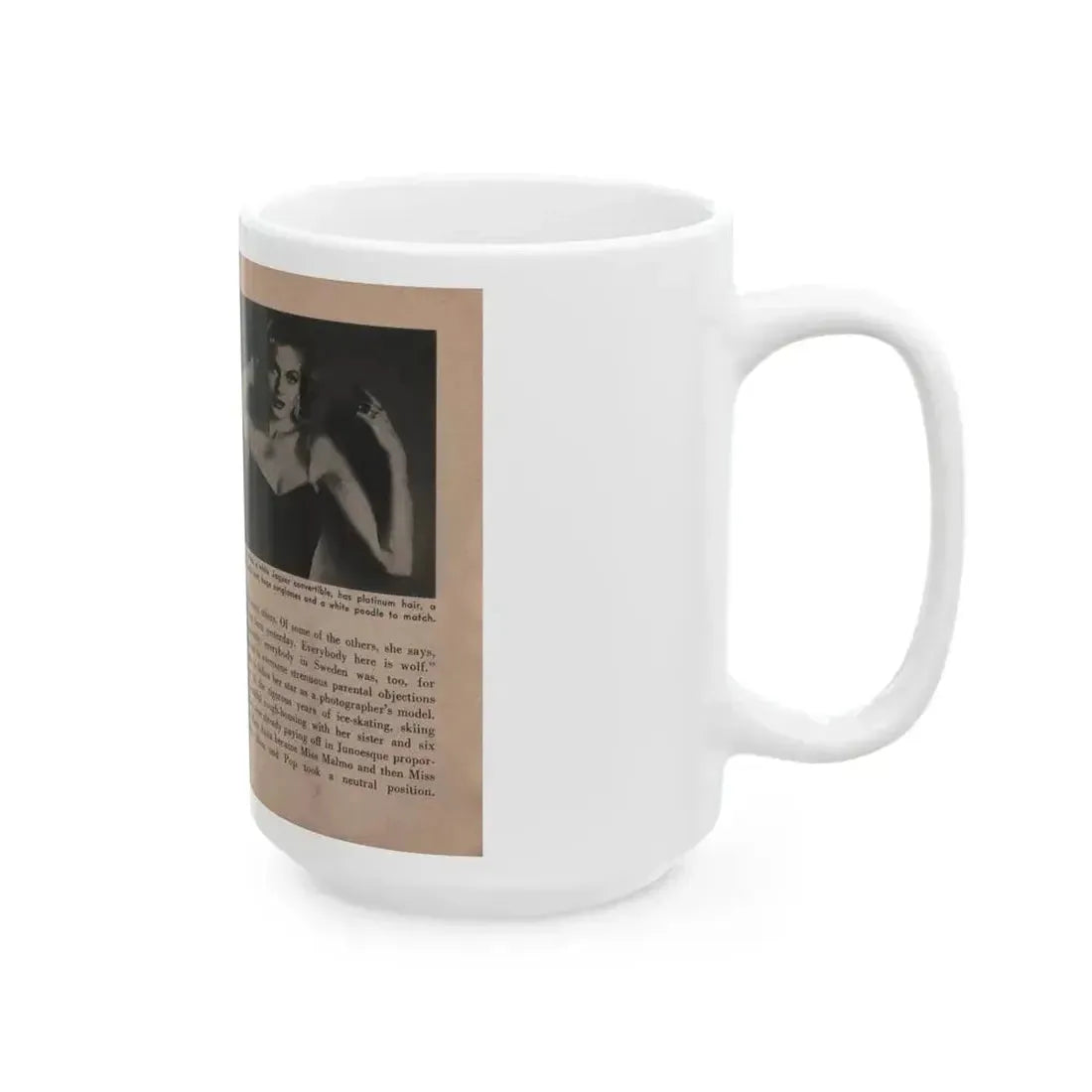 Anita Ekberg #332 - That Girl Anita Pocket Mag. '55 (Vintage Female Icon) White Coffee Mug - Go Mug Yourself