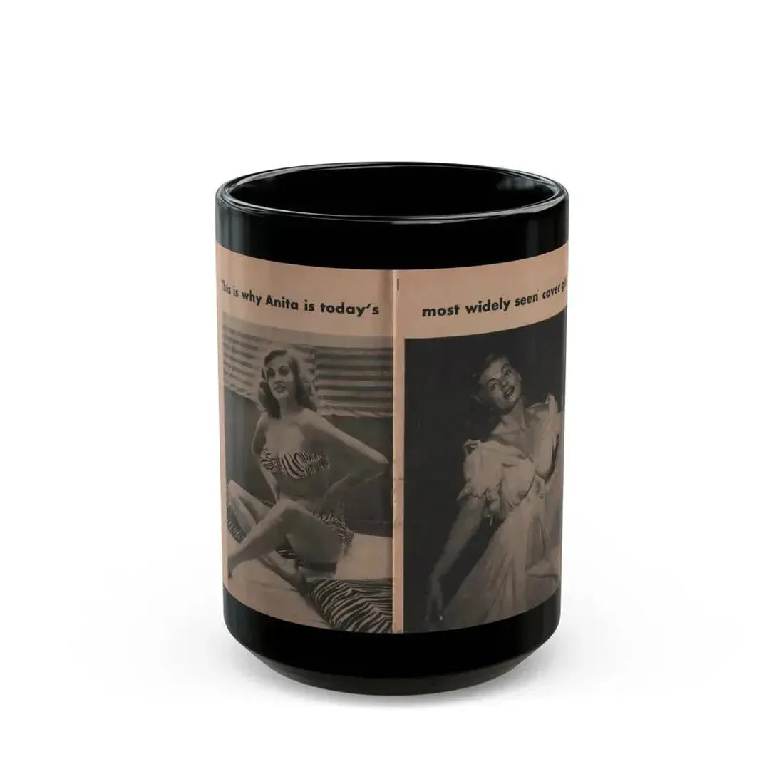 Anita Ekberg #333 - That Girl Anita Pocket Mag. '55 (Vintage Female Icon) Black Coffee Mug 15oz - Go Mug Yourself