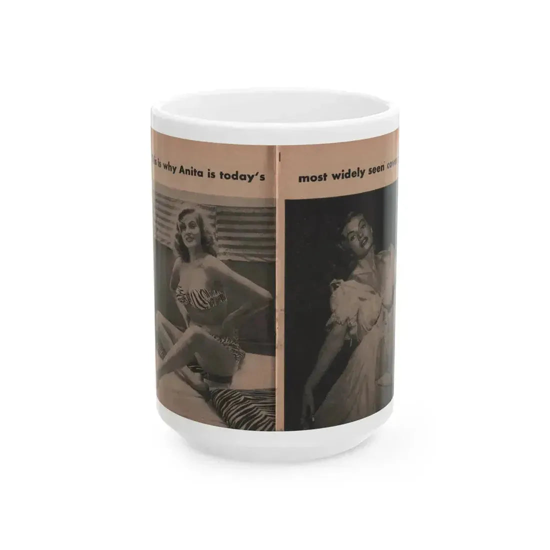 Anita Ekberg #333 - That Girl Anita Pocket Mag. '55 (Vintage Female Icon) White Coffee Mug 15oz - Go Mug Yourself
