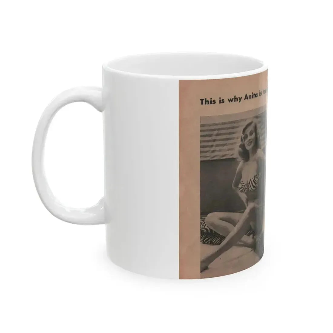 Anita Ekberg #333 - That Girl Anita Pocket Mag. '55 (Vintage Female Icon) White Coffee Mug - Go Mug Yourself