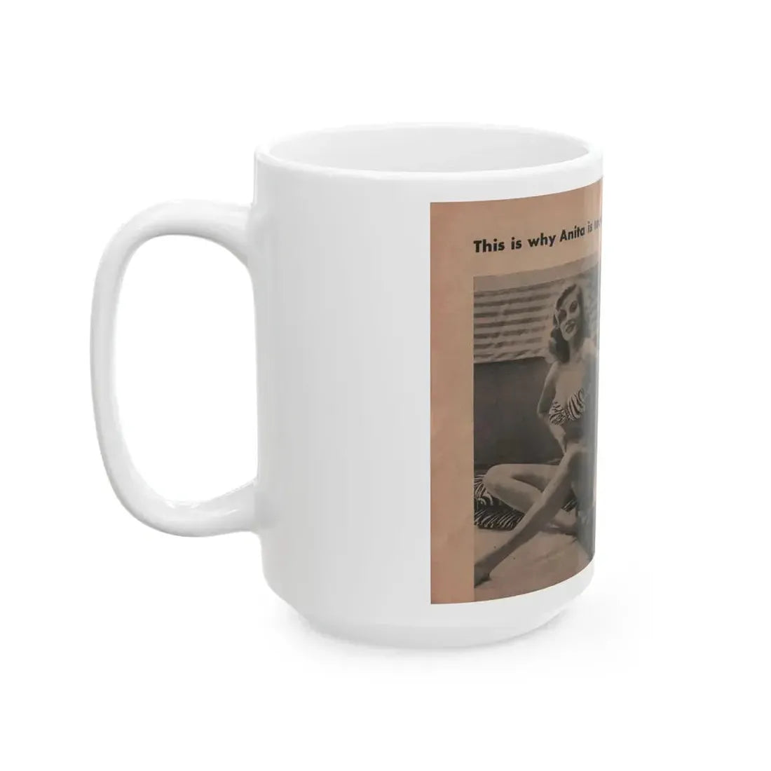 Anita Ekberg #333 - That Girl Anita Pocket Mag. '55 (Vintage Female Icon) White Coffee Mug - Go Mug Yourself