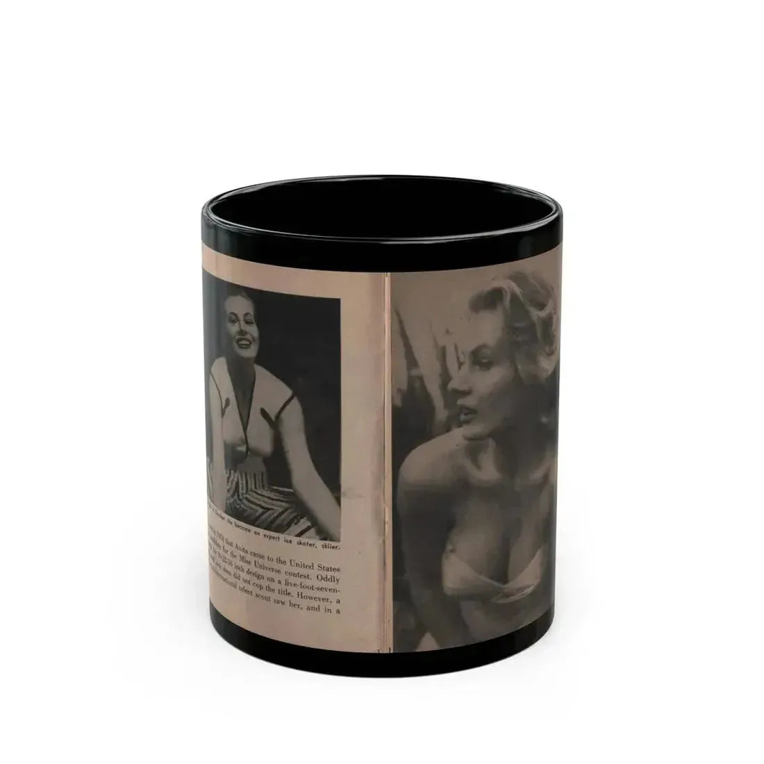 Anita Ekberg #334 - That Girl Anita Pocket Mag. '55 (Vintage Female Icon) Black Coffee Mug 11oz - Go Mug Yourself
