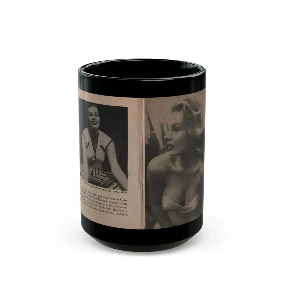 Anita Ekberg #334 - That Girl Anita Pocket Mag. '55 (Vintage Female Icon) Black Coffee Mug 15oz - Go Mug Yourself