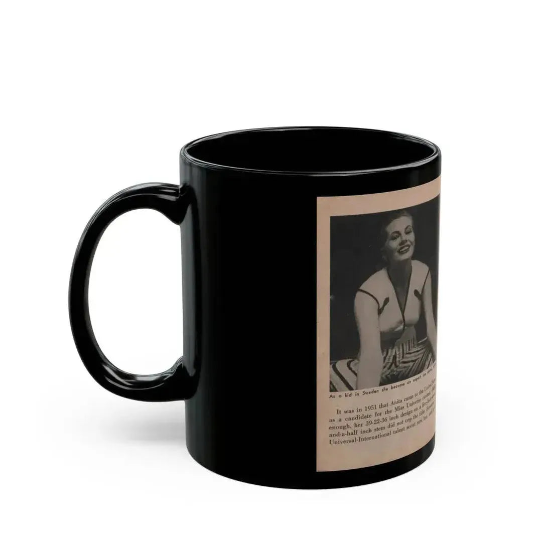 Anita Ekberg #334 - That Girl Anita Pocket Mag. '55 (Vintage Female Icon) Black Coffee Mug - Go Mug Yourself