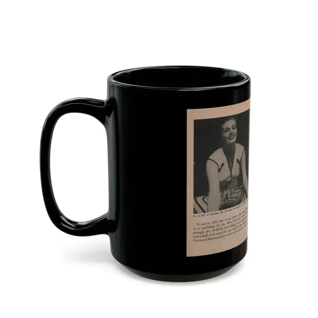 Anita Ekberg #334 - That Girl Anita Pocket Mag. '55 (Vintage Female Icon) Black Coffee Mug - Go Mug Yourself