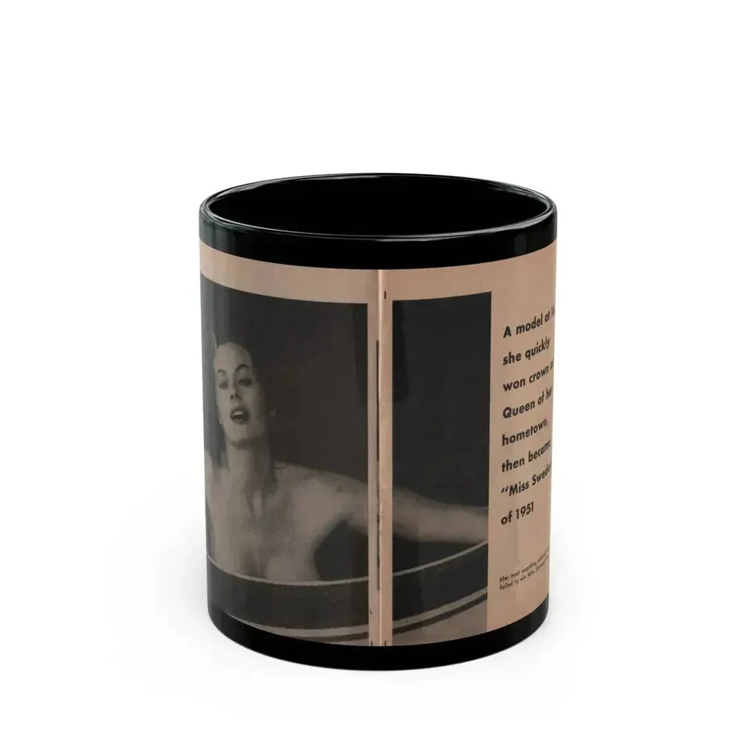 Anita Ekberg #335 - That Girl Anita Pocket Mag. '55 (Vintage Female Icon) Black Coffee Mug 11oz - Go Mug Yourself