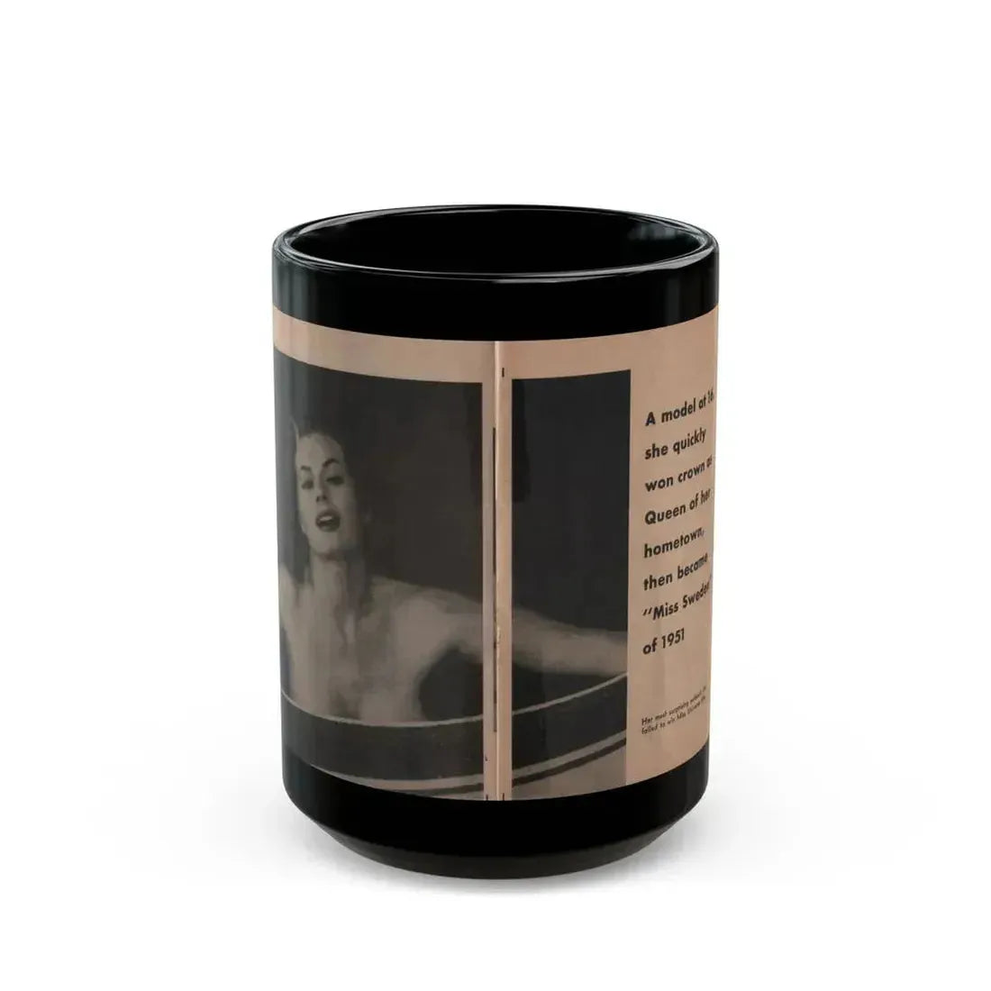Anita Ekberg #335 - That Girl Anita Pocket Mag. '55 (Vintage Female Icon) Black Coffee Mug 15oz - Go Mug Yourself