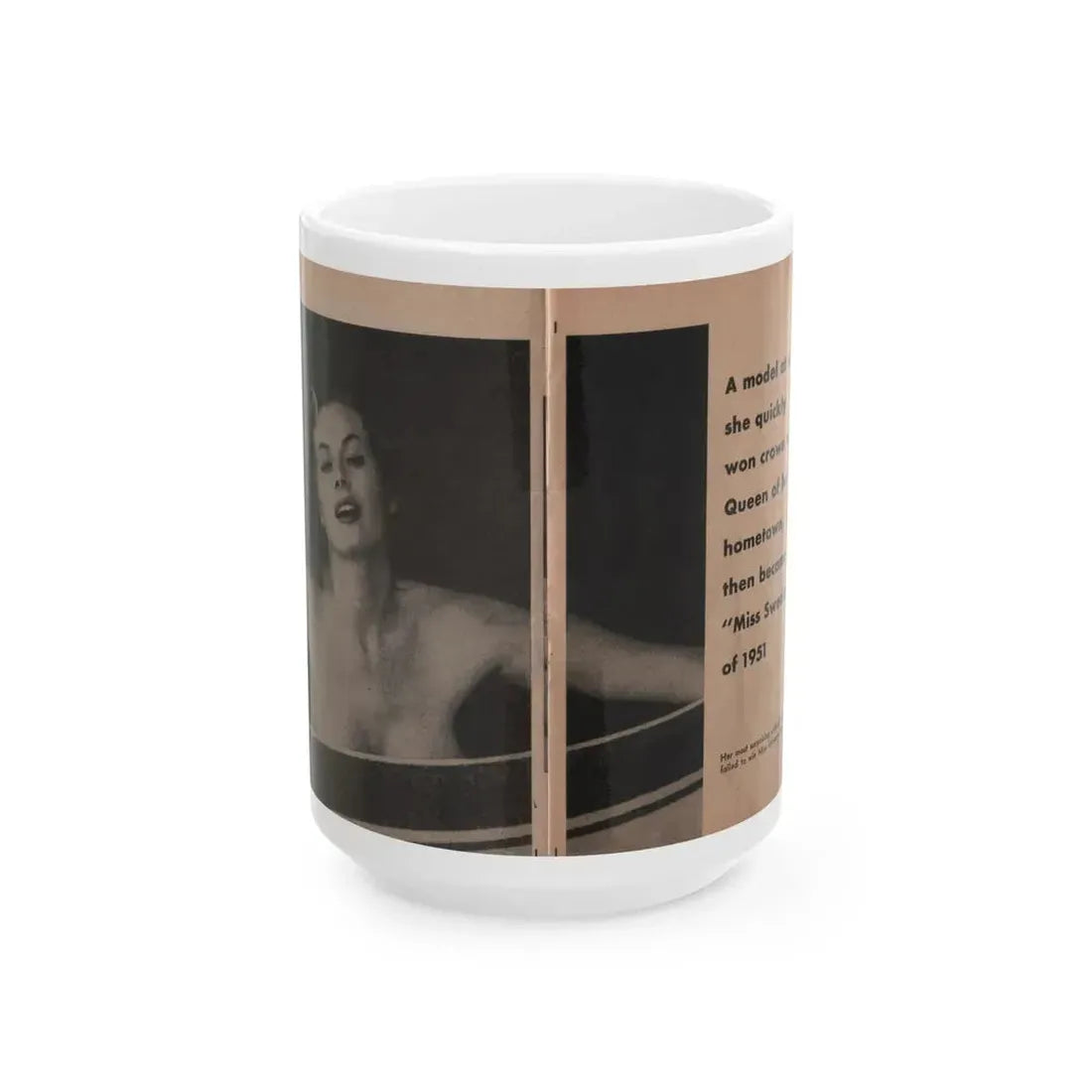 Anita Ekberg #335 - That Girl Anita Pocket Mag. '55 (Vintage Female Icon) White Coffee Mug 15oz - Go Mug Yourself