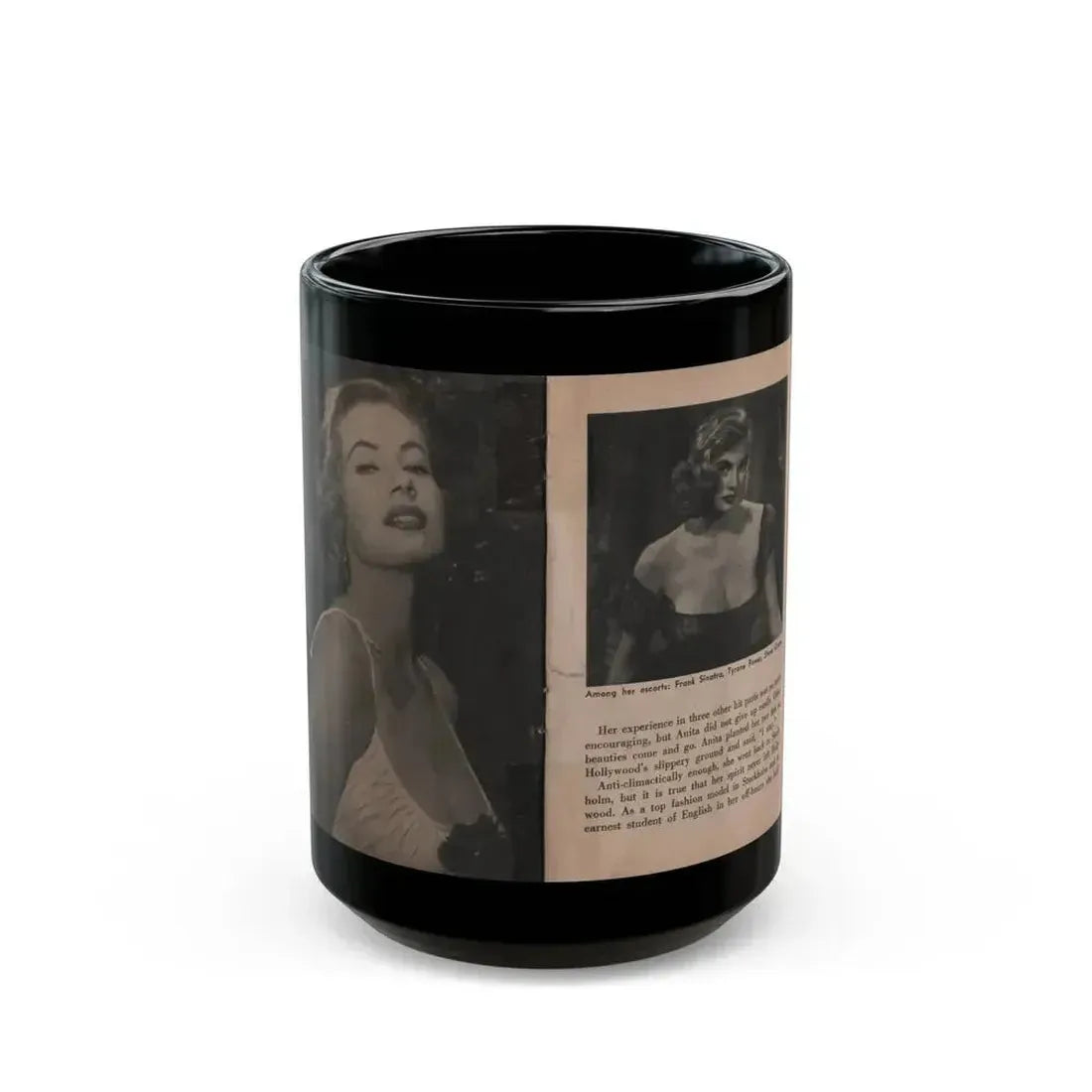 Anita Ekberg #337 - That Girl Anita Pocket Mag. '55 (Vintage Female Icon) Black Coffee Mug 15oz - Go Mug Yourself