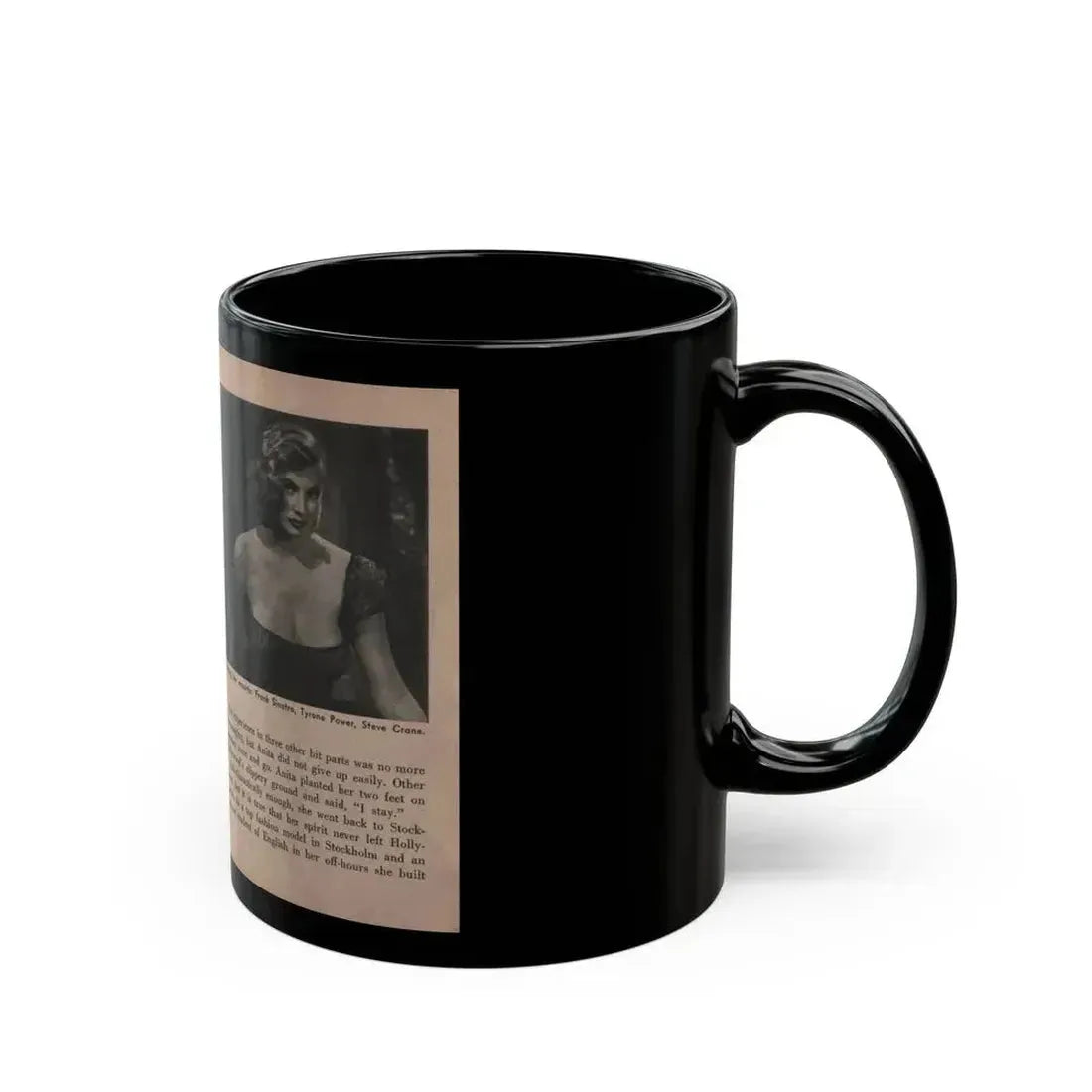 Anita Ekberg #337 - That Girl Anita Pocket Mag. '55 (Vintage Female Icon) Black Coffee Mug - Go Mug Yourself