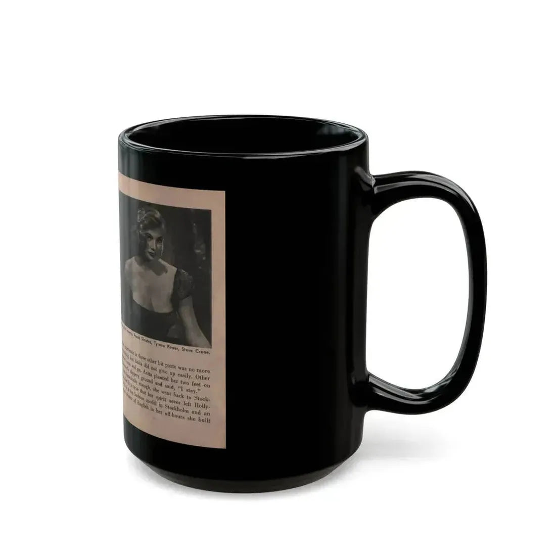 Anita Ekberg #337 - That Girl Anita Pocket Mag. '55 (Vintage Female Icon) Black Coffee Mug - Go Mug Yourself
