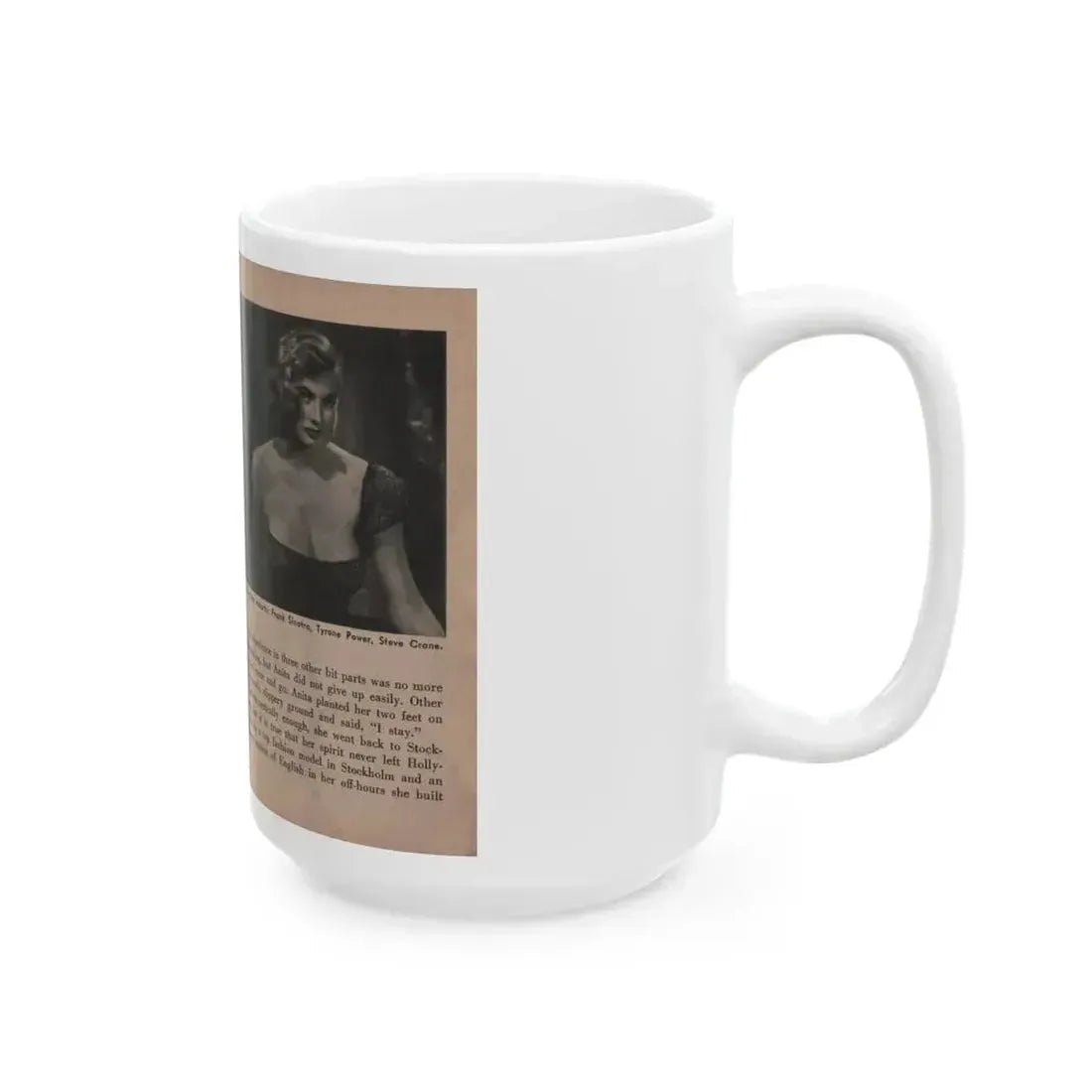 Anita Ekberg #337 - That Girl Anita Pocket Mag. '55 (Vintage Female Icon) White Coffee Mug - Go Mug Yourself