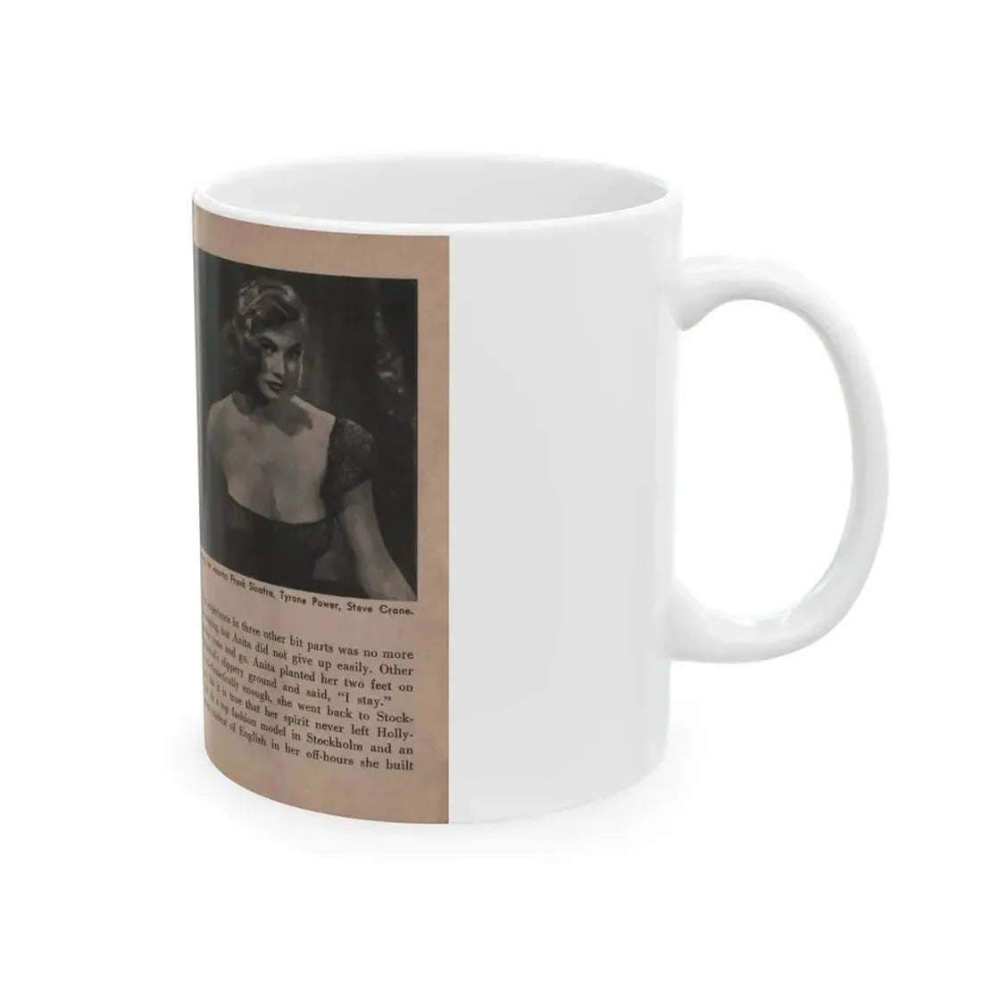 Anita Ekberg #337 - That Girl Anita Pocket Mag. '55 (Vintage Female Icon) White Coffee Mug - Go Mug Yourself
