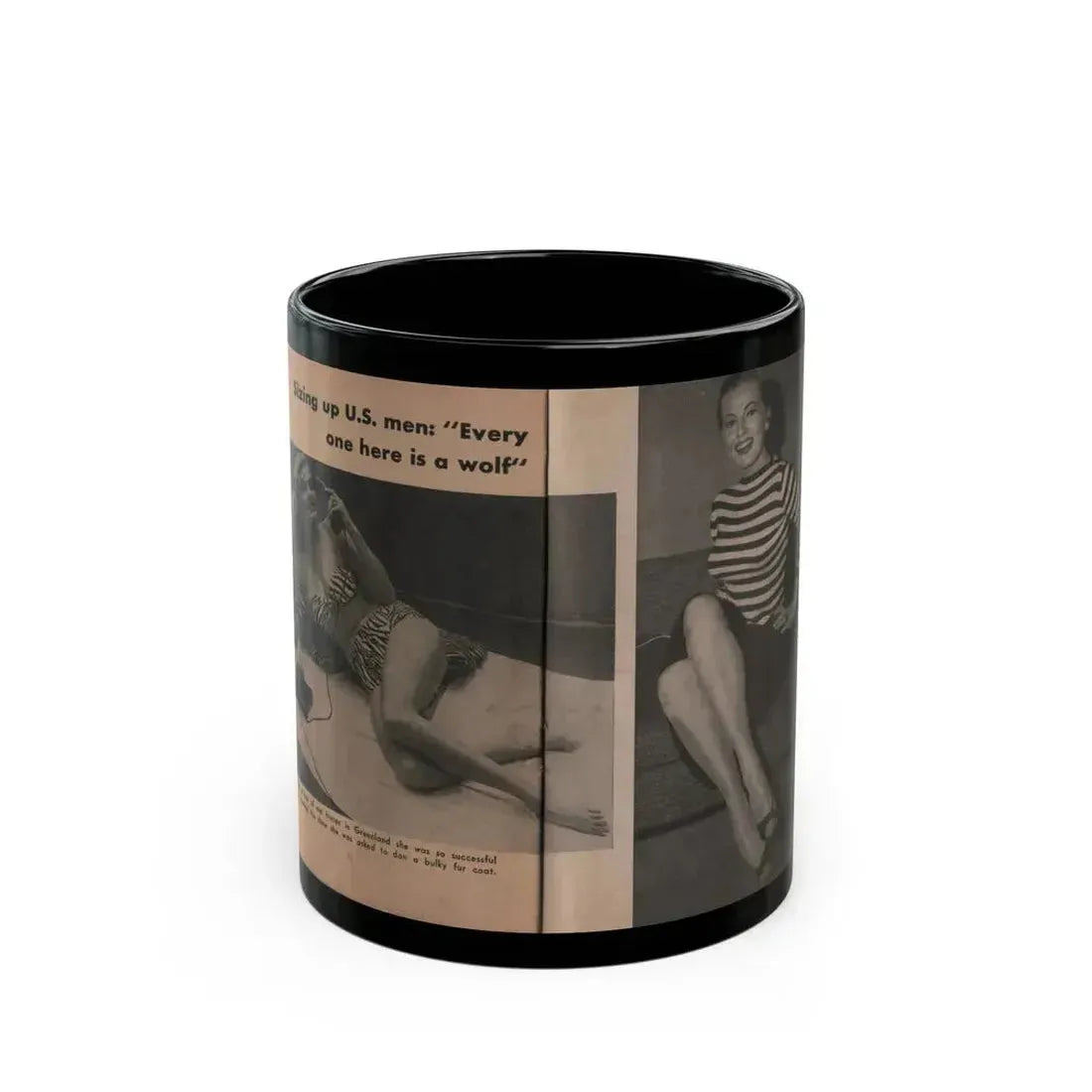 Anita Ekberg #338 - That Girl Anita Pocket Mag. '55 (Vintage Female Icon) Black Coffee Mug 11oz - Go Mug Yourself