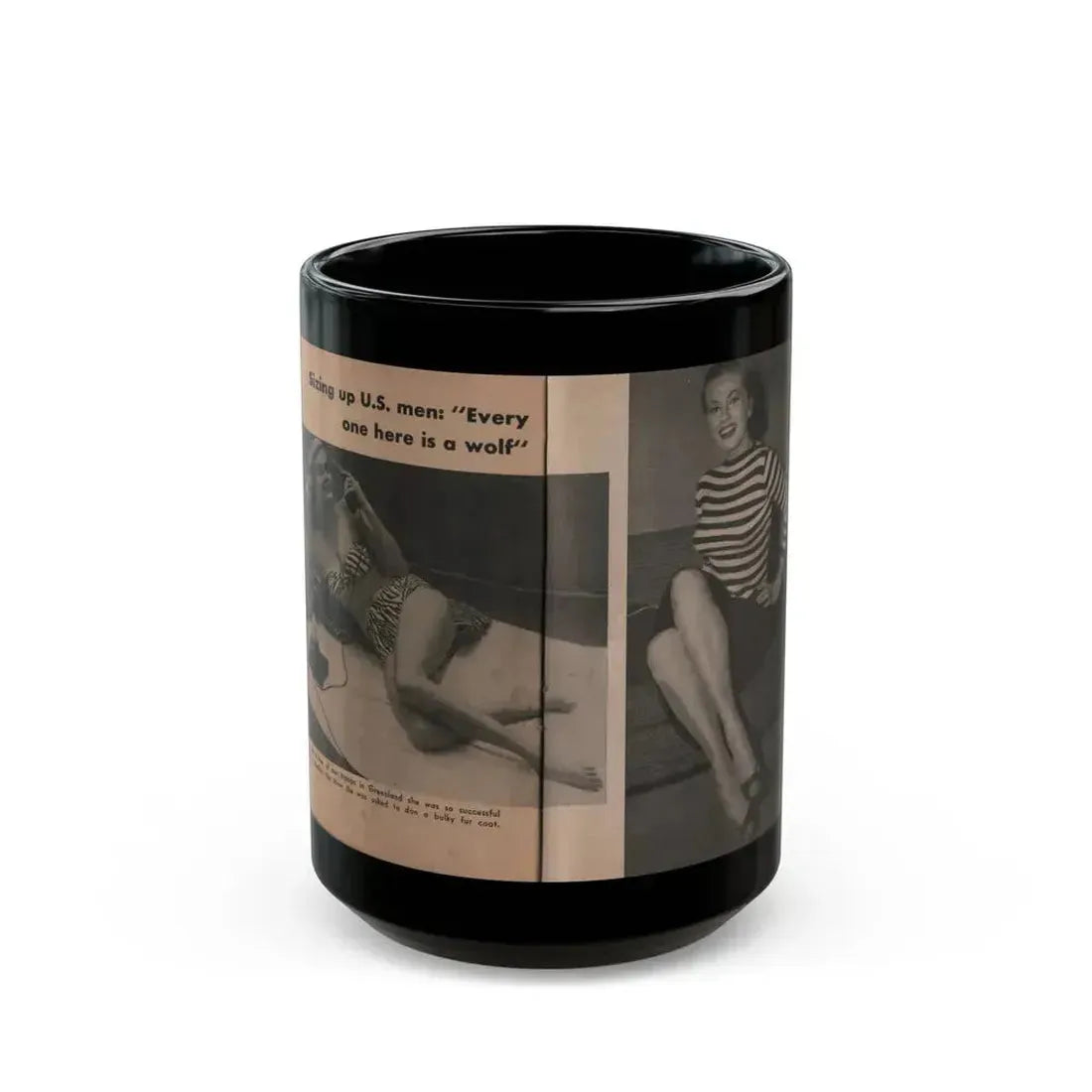 Anita Ekberg #338 - That Girl Anita Pocket Mag. '55 (Vintage Female Icon) Black Coffee Mug 15oz - Go Mug Yourself