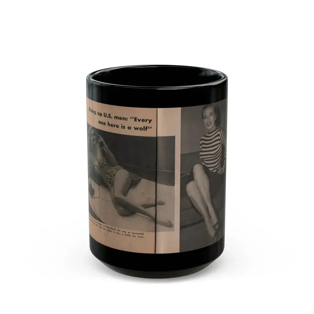 Anita Ekberg #338 - That Girl Anita Pocket Mag. '55 (Vintage Female Icon) Black Coffee Mug 15oz - Go Mug Yourself