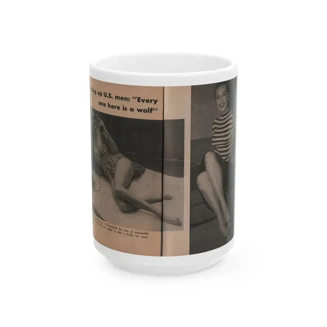 Anita Ekberg #338 - That Girl Anita Pocket Mag. '55 (Vintage Female Icon) White Coffee Mug 15oz - Go Mug Yourself