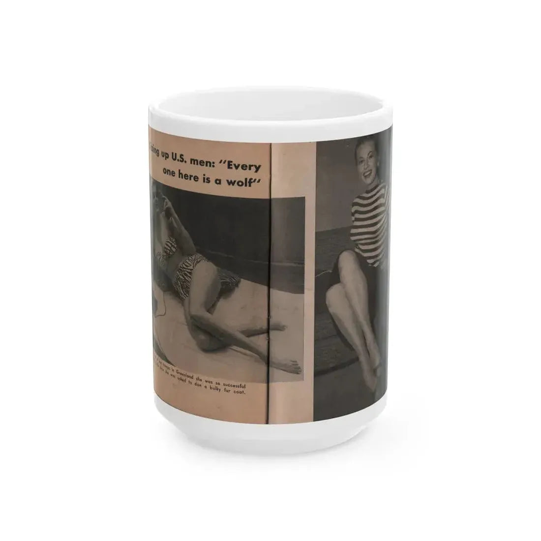 Anita Ekberg #338 - That Girl Anita Pocket Mag. '55 (Vintage Female Icon) White Coffee Mug 15oz - Go Mug Yourself