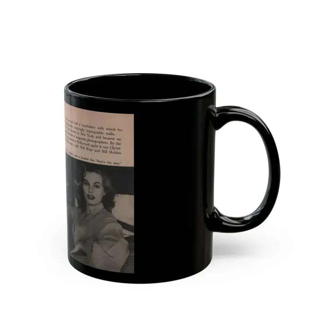 Anita Ekberg #339 - That Girl Anita Pocket Mag. '55 (Vintage Female Icon) Black Coffee Mug - Go Mug Yourself