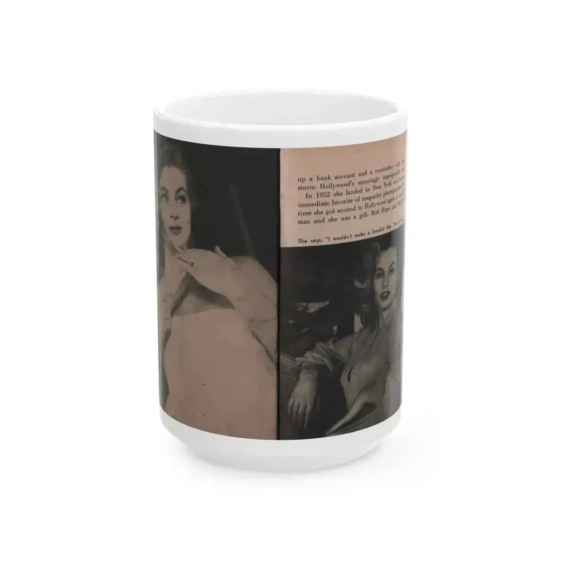 Anita Ekberg #339 - That Girl Anita Pocket Mag. '55 (Vintage Female Icon) White Coffee Mug 15oz - Go Mug Yourself