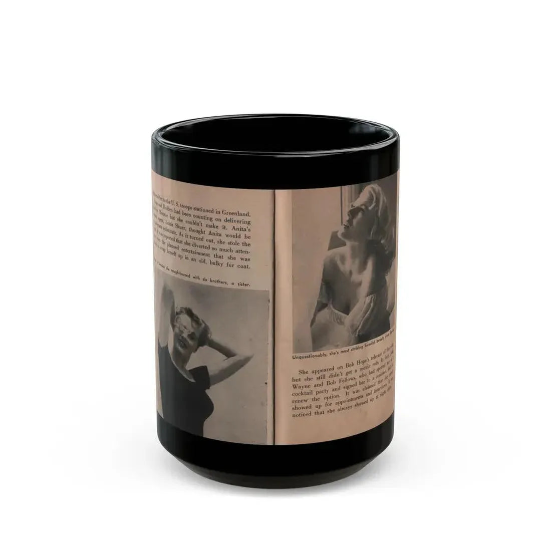 Anita Ekberg #341 - That Girl Anita Pocket Mag. '55 (Vintage Female Icon) Black Coffee Mug 15oz - Go Mug Yourself
