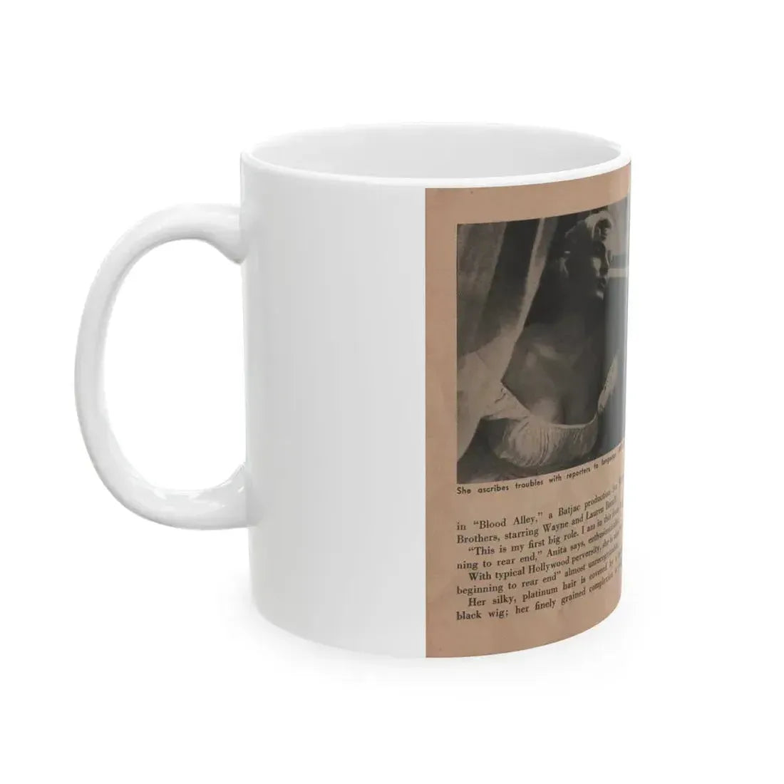 Anita Ekberg #343 - That Girl Anita Pocket Mag. '55 (Vintage Female Icon) White Coffee Mug - Go Mug Yourself