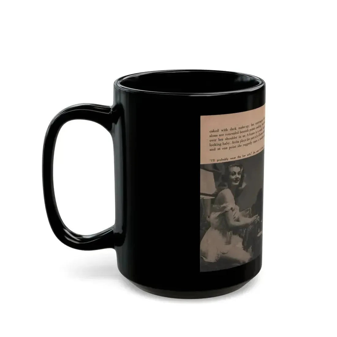 Anita Ekberg #345 - That Girl Anita Pocket Mag. '55 (Vintage Female Icon) Black Coffee Mug - Go Mug Yourself