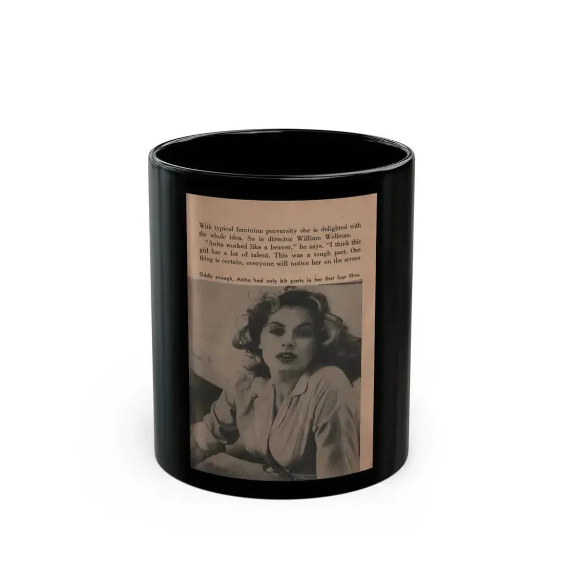 Anita Ekberg #347 - That Girl Anita Pocket Mag. '55 (Vintage Female Icon) Black Coffee Mug 11oz - Go Mug Yourself